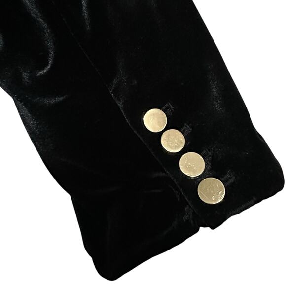 Calvin Klein Women’s Black Velvet Gold Buttons Jacket Blazer Plus Size 16W - Picture 4 of 13